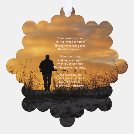 Christliches Memorial Jäger Jagen Stalingspiel Ornament Karte (Rückseite)