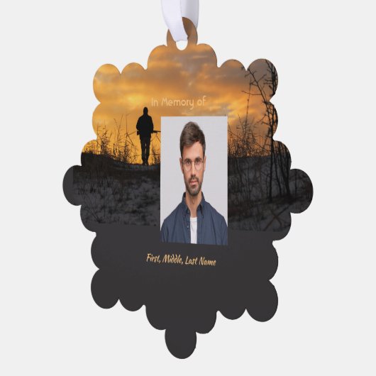 Christliches Memorial Jäger Jagen Stalingspiel Ornament Karte (Linke Ecke)