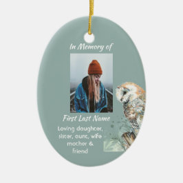 Christliches Memorial Keepake Barn Owl Bird Keramik Ornament