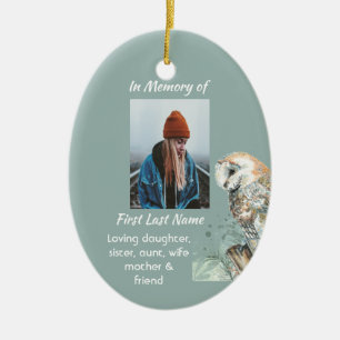 Christliches Memorial Keepake Barn Owl Bird Keramik Ornament