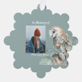 Christliches Memorial Keepake Barn Owl Bird Ornament Karte (Vorderseite)