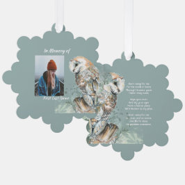 Christliches Memorial Keepake Barn Owl Bird Ornament Karte