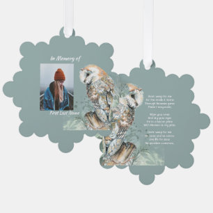 Christliches Memorial Keepake Barn Owl Bird Ornament Karte