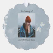 Christliches Memorial Keepake Dragonfly Weiße Blum Ornament Karte (Vorderseite)