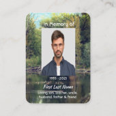 Christliches Memorial Keepake Lake Pond Park Ducks Visitenkarte (Rückseite)