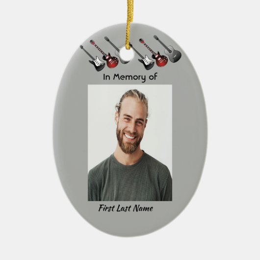 Christliches Memorial Keepake Musician Gitarre Keramik Ornament (Vorne)