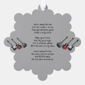 Christliches Memorial Keepake Musician Gitarre Ornament Karte (Rückseite)