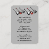 Christliches Memorial Keepake Musician Gitarre Visitenkarte (Vorderseite)