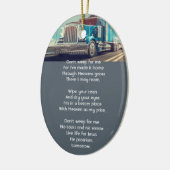 Christliches Memorial Keepake Semi Truck Trailer Keramik Ornament (Links)