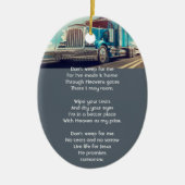Christliches Memorial Keepake Semi Truck Trailer Keramik Ornament (Vorne)