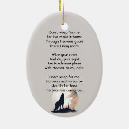Christliches Memorial Lone Wolf Howling Tier Keramik Ornament