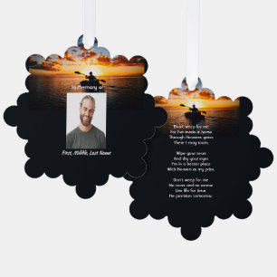 Christliches Memorial Pocket Card Kajak Sport Ornament Karte
