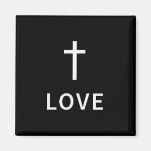 Christliches Minimal Kreuz Liebe Subtiles Religiös Magnet