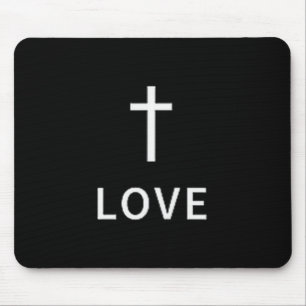 Christliches Minimal Kreuz Liebe Subtiles Religiös Mousepad