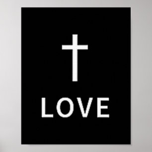 Christliches Minimal Kreuz Liebe Subtiles Religiös Poster