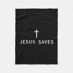 Christliches minimales Kreuz Jesus rettet religiös Fleecedecke