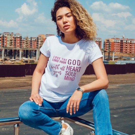 Christliches Modern Pink Script Biverse T-Shirt