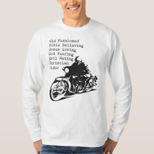 Christliches Motorrad Mens Cool Funny Vintag Faith T-Shirt