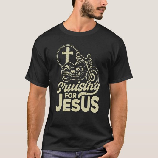 Christliches Motorradfahren für Jesus Fait T-Shirt (Vorderseite)