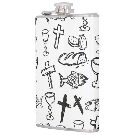 Christliches Muster Flachmann (Links)