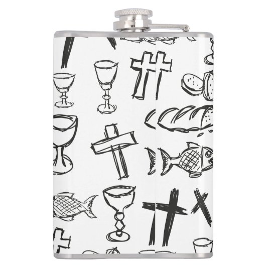 Christliches Muster Flachmann (Rückseite)