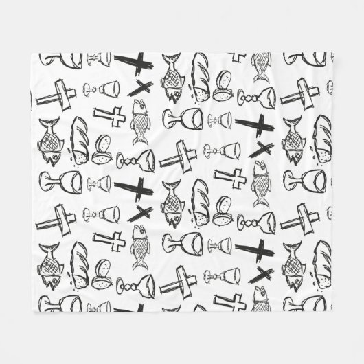 Christliches Muster Fleecedecke (Vorderseite (Horizontal))