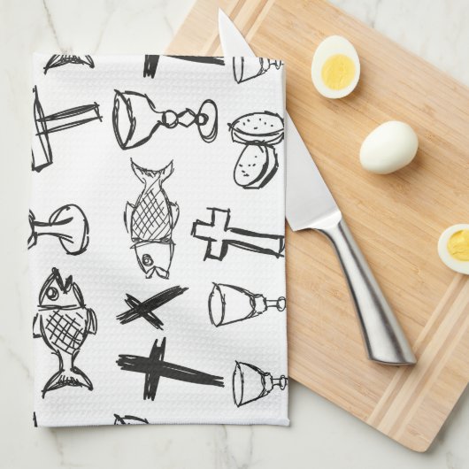 Christliches Muster Geschirrtuch (Viertel Falte)