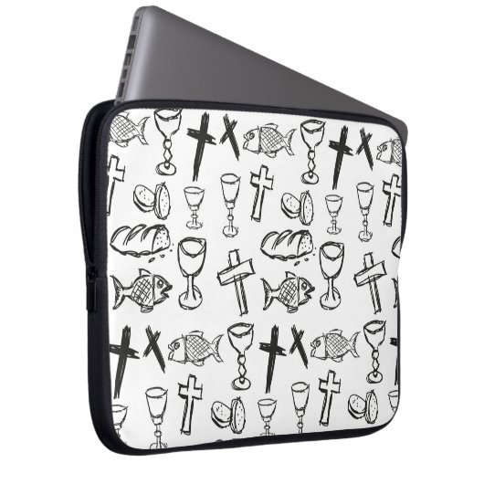 Christliches Muster Laptopschutzhülle (Vorne Rechts)