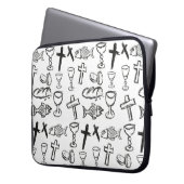 Christliches Muster Laptopschutzhülle (Vorderseite Links)