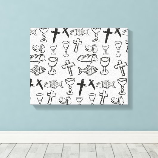 Christliches Muster Leinwanddruck (Insitu (Holzboden))