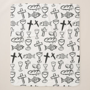 Christliches Muster Sherpadecke