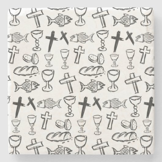 Christliches Muster Steinuntersetzer (Vorderseite)