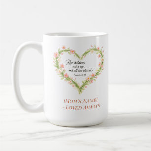 Christliches Muttertags-Blumenherz-Tasse Kaffeetasse