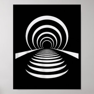 Christliches Nachleben Illusion Tunnel Retro Abstr Poster