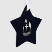Christliches Nazarene-Symbol auf Navy Blue Ornament (Vorderseite)