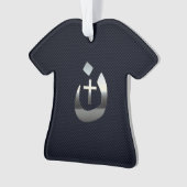 Christliches Nazarene-Symbol auf Navy Blue Ornament (Vorderseite)