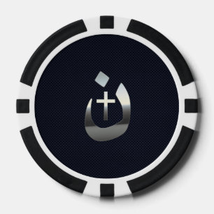 Christliches Nazarene-Symbol auf Navy Blue Pokerchips