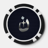 Christliches Nazarene-Symbol auf Navy Blue Pokerchips (Rückseite)
