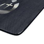 Christliches Nazarene-Symbol auf Navy Blue Schneidebrett (Ecke)