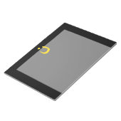 Christliches Nazarene-Symbol in Gelb auf Schwarz Notizblock (angewinkelt)