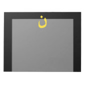 Christliches Nazarene-Symbol in Gelb auf Schwarz Notizblock (Vorderseite)