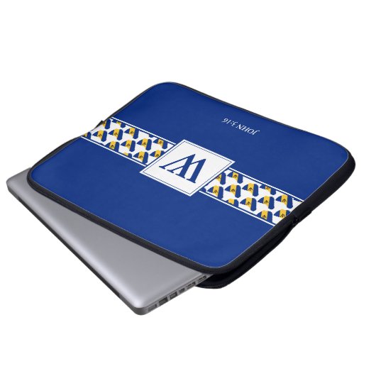 CHRISTLICHES Notebook mit BARBADOS Monogram Laptopschutzhülle (Vorne Knopf)