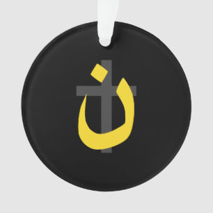 Christliches NS-Symbol Solidarnosc Schwarz Ornament