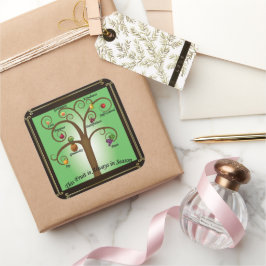 Christliches Obst des Spirituosenstickers Quadratischer Aufkleber