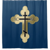 Christliches orthodoxe Kreuz Duschvorhang (Vorderseite)