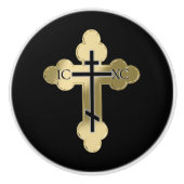Christliches orthodoxe Kreuz Keramikknauf (Vorderseite)
