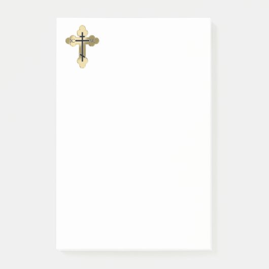 Christliches orthodoxe Kreuz Post-it Klebezettel (Vorderseite)