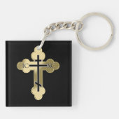 Christliches orthodoxe Kreuz Schlüsselanhänger (Rückseite)