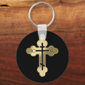 Christliches orthodoxe Kreuz Schlüsselanhänger (Vorderseite)