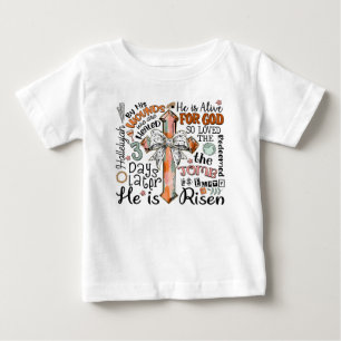 Christliches Osterkreuz Er ist Risen Baby T-shirt